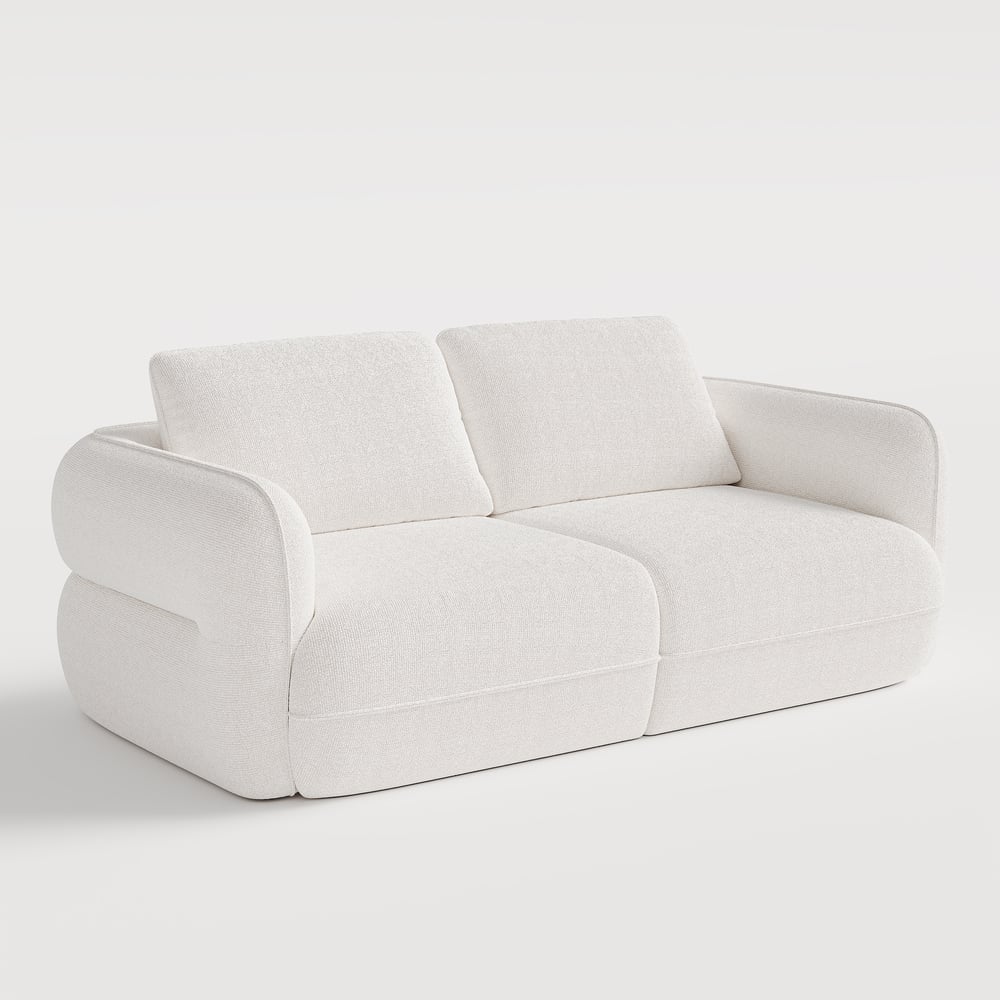 Modern 87" 2-Seater Chenille Power Convertible Sleeper Sofa with Remote Control window image