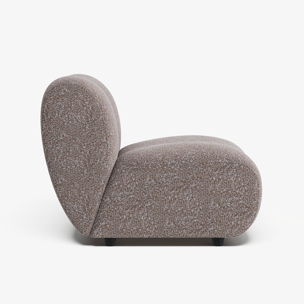 17" Performance Boucle Upholstered Curved Slipper Accent Chair window image