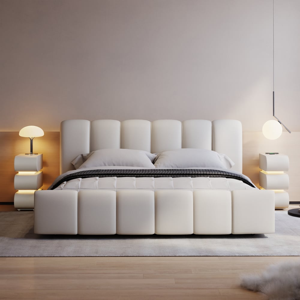 Questions and Answers for Humply Queen Faux Leather Storage Bed with Drawers