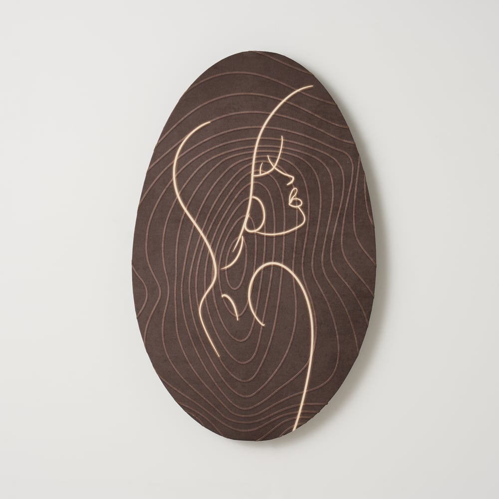 80cm Illuminated Abstract Figure Wall Art with Warm LED Backlight, Textured Wall Decor window image