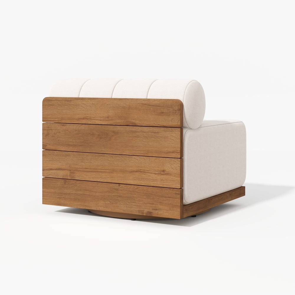 Resaro Outdoor Teak & Aluminum Swivel Lounge Chair window image