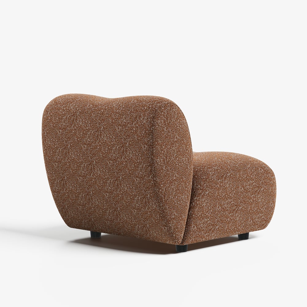 17" Boucle Upholstered Curved Slipper Accent Chair window image