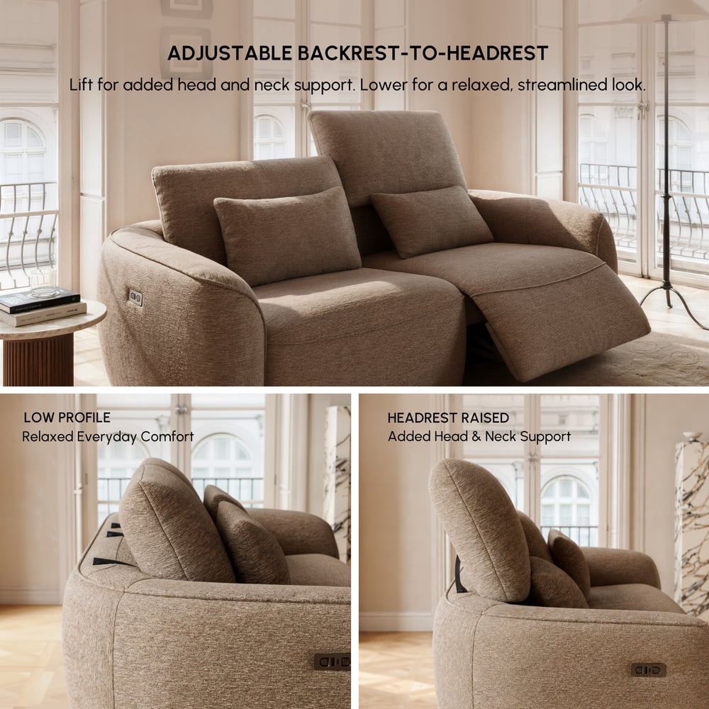 212cm 2-Seater Pet-Friendly Chenille Power Reclining Sofa with Adjustable Backrest window image