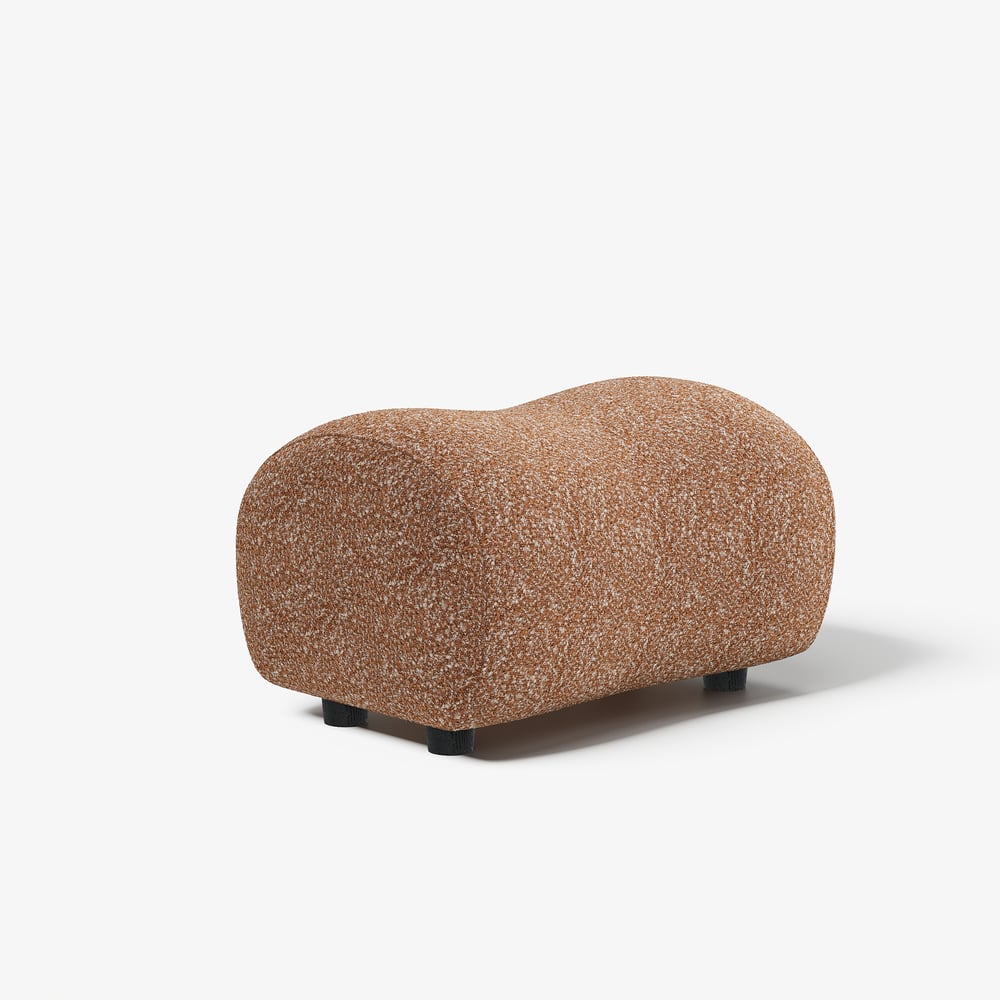 15" Boucle Curve Ottoman window image