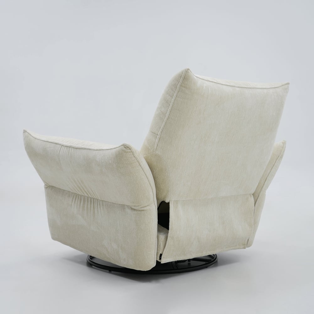Performance Chenille Power Recliner Swivel Rocker Chair With Dual Motor & Adjustable Armrests window image