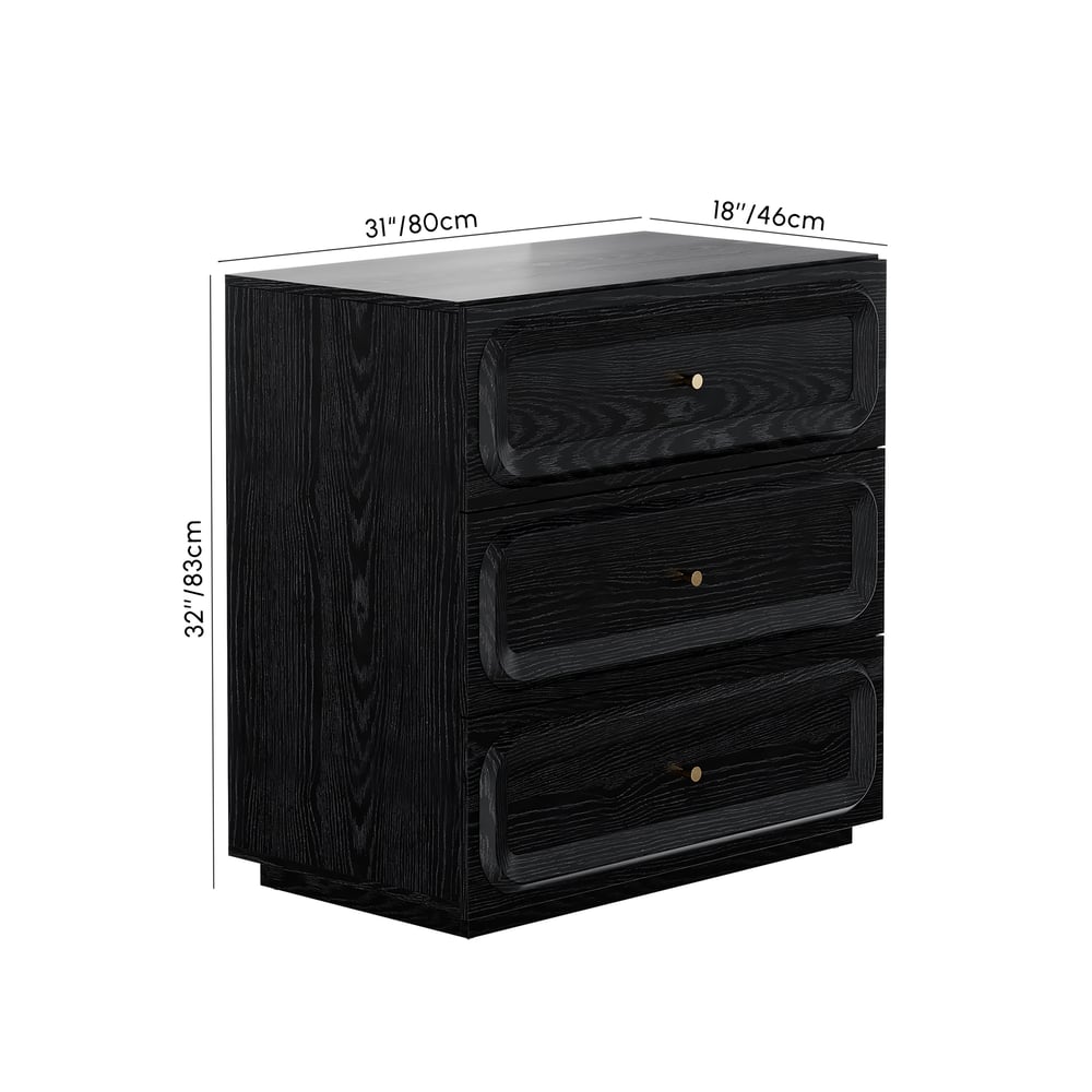 31" TV Stand with Chest Cabinet & 3 Drawers Storage weights dimensions image