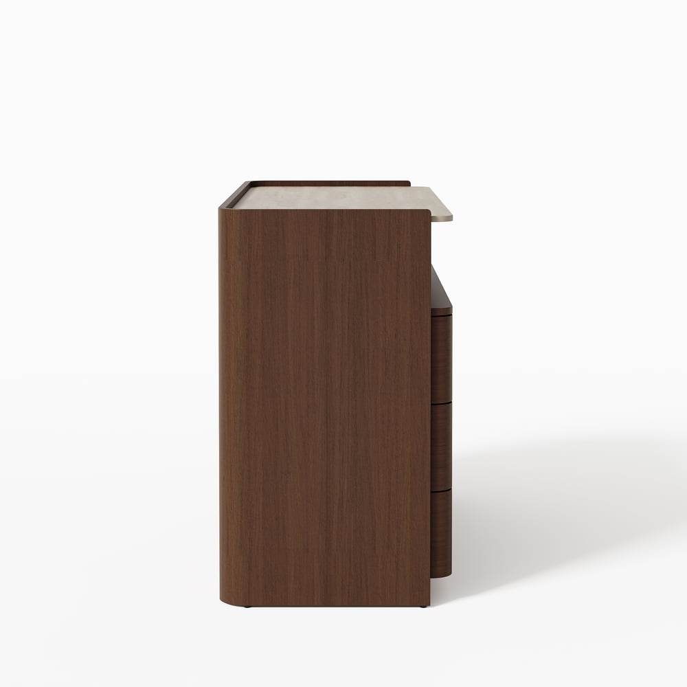 Arvona 47" 6-Drawer Walnut Chest of Drawers with Sintered Stone Top window image