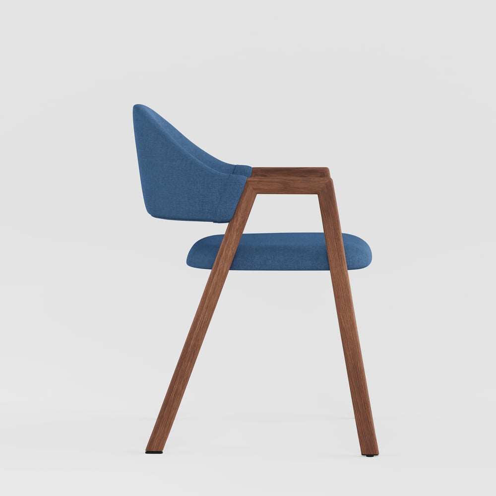 Modern Blue Linen Dining Chair with Upholstered, 2 Pieces window image