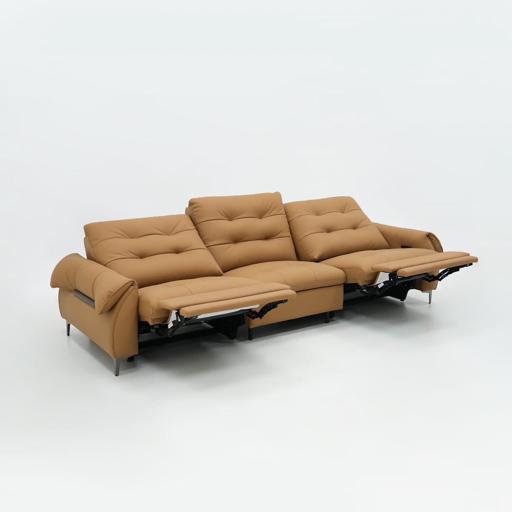 118" 3-Seater Genuine Leather Power Reclining Sofa with USB & Type-C window image