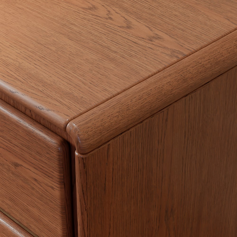Haloa Walnut 3-Drawer LED Nightstand with Charging Station window image
