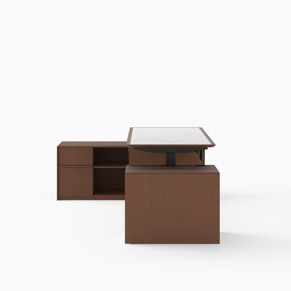 Modern 71" Modular Executive Standing Desk with Storage, Power Access & Memory Control window image