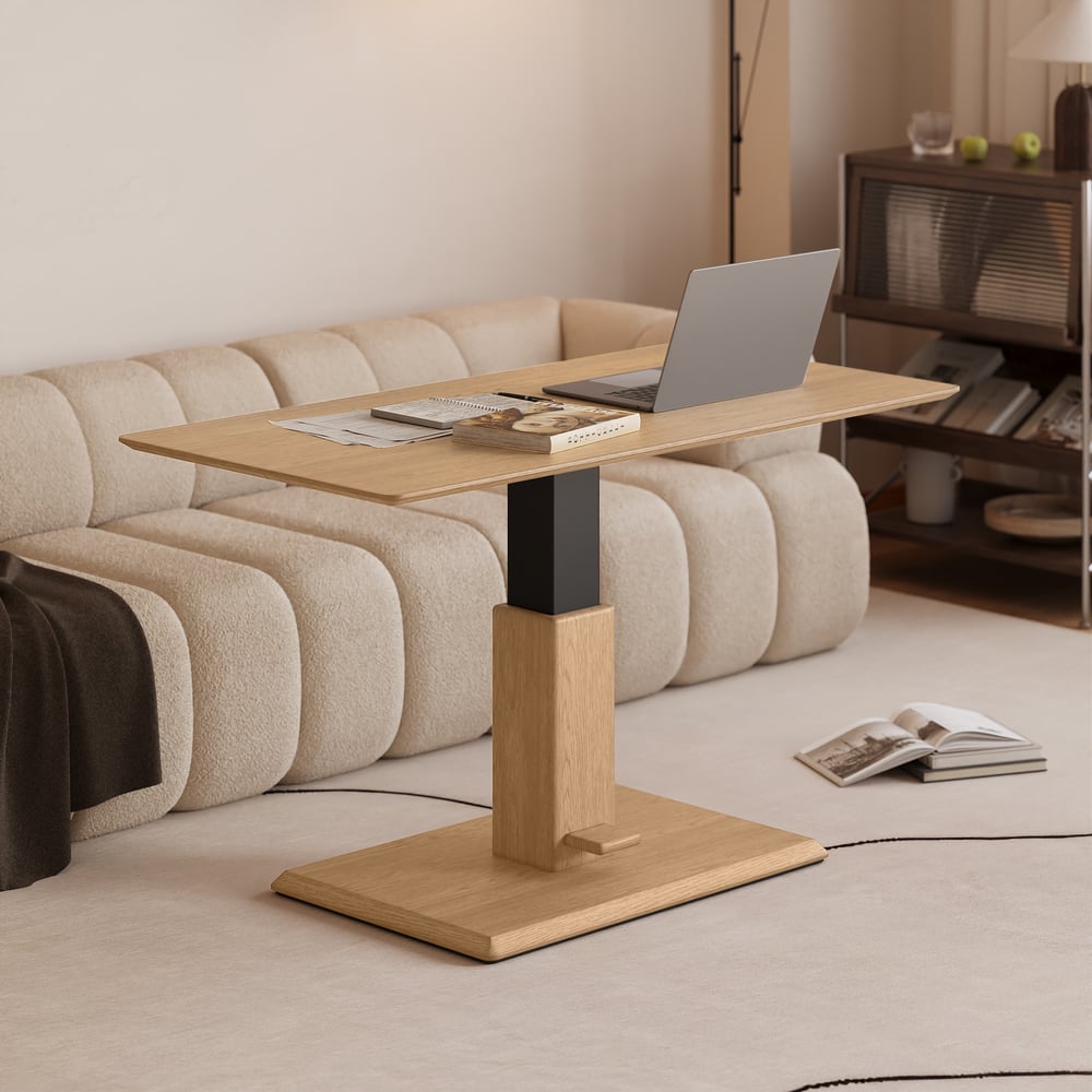 120 cm Natural Veneer Pedal-Control Lift-Top Coffee Table window image