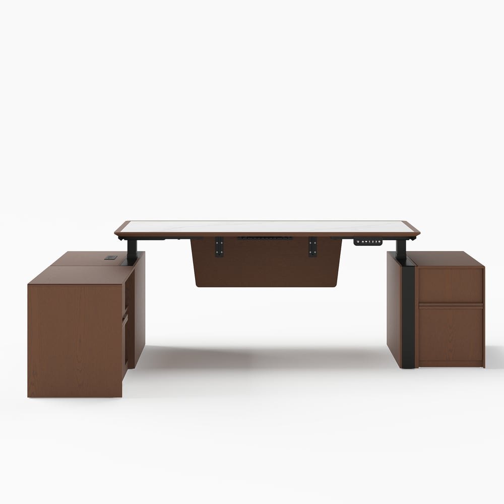 Modern 71" Modular Executive Standing Desk with Storage, Power Access & Memory Control window image