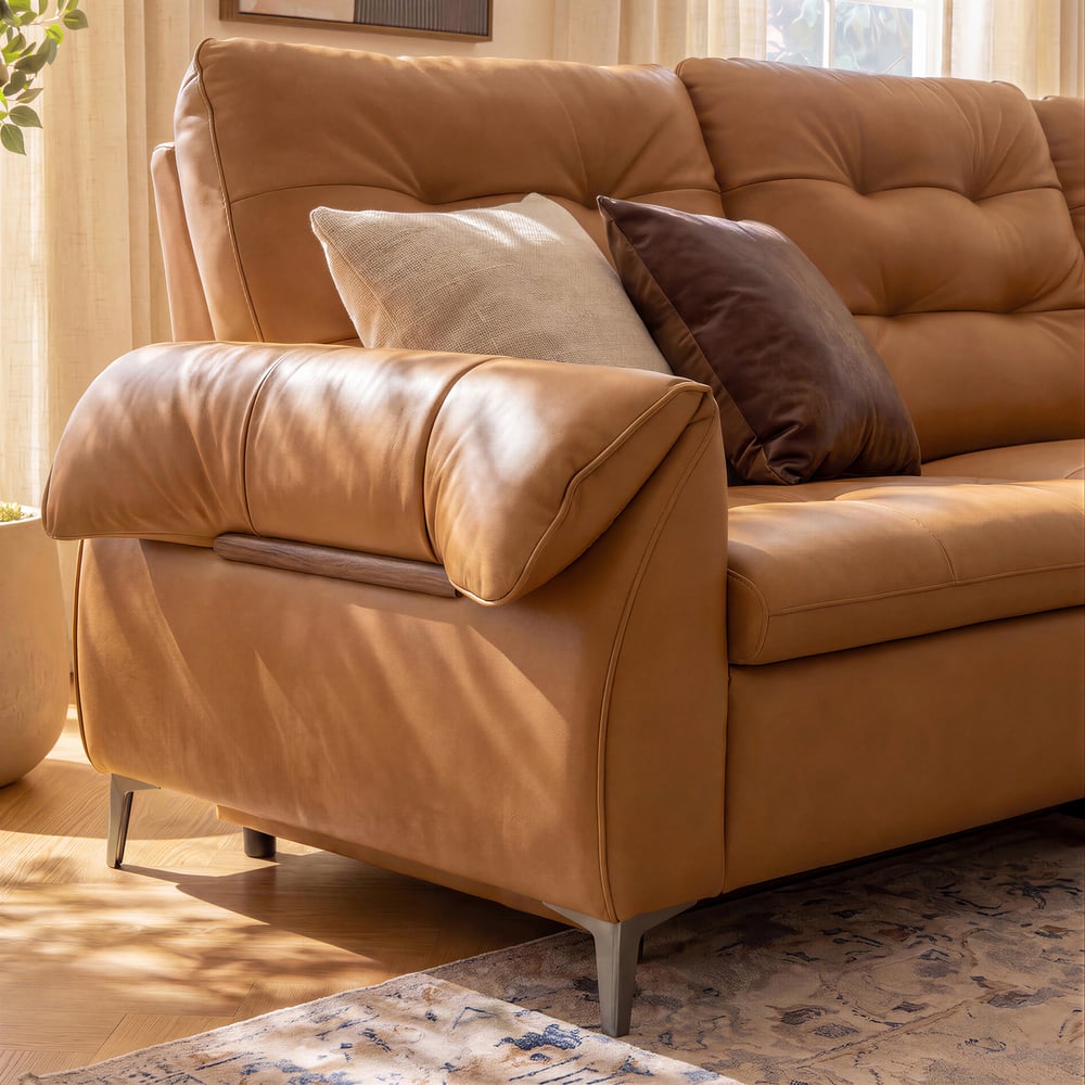85" 2-Seater Genuine Leather Power Reclining Sofa with USB & USB-C Charging Ports window image