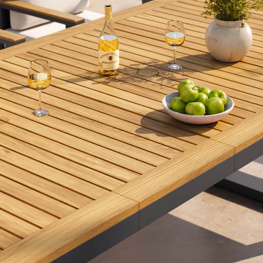 Tevara Outdoor Extendable Teak & Aluminium Dining Table window image