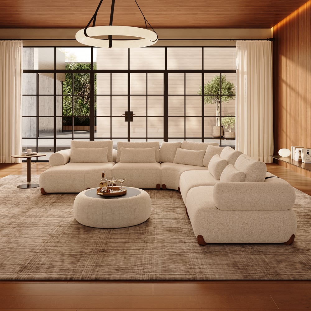 L-Shaped Chenille Adjustable Backrest Sectional Sofa window image