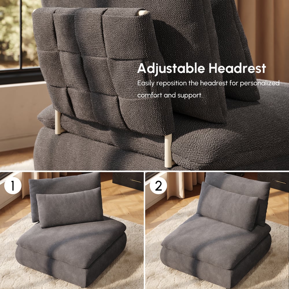 36" Chenille Slipper Accent Chair with Hidden Storage & Removable Backrest window image