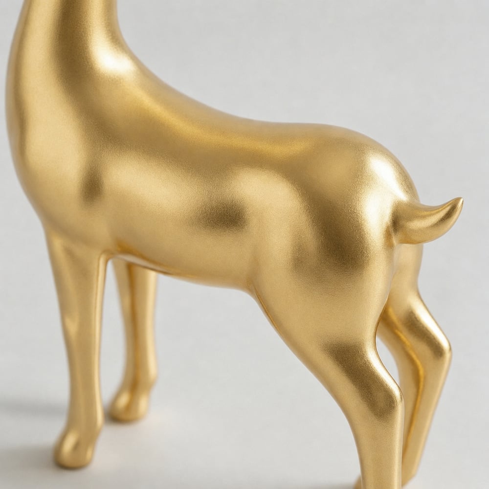 3PCS Golden Deer Figurine with Decorative Plate Set Luxury Resin Animal Sculptures window image