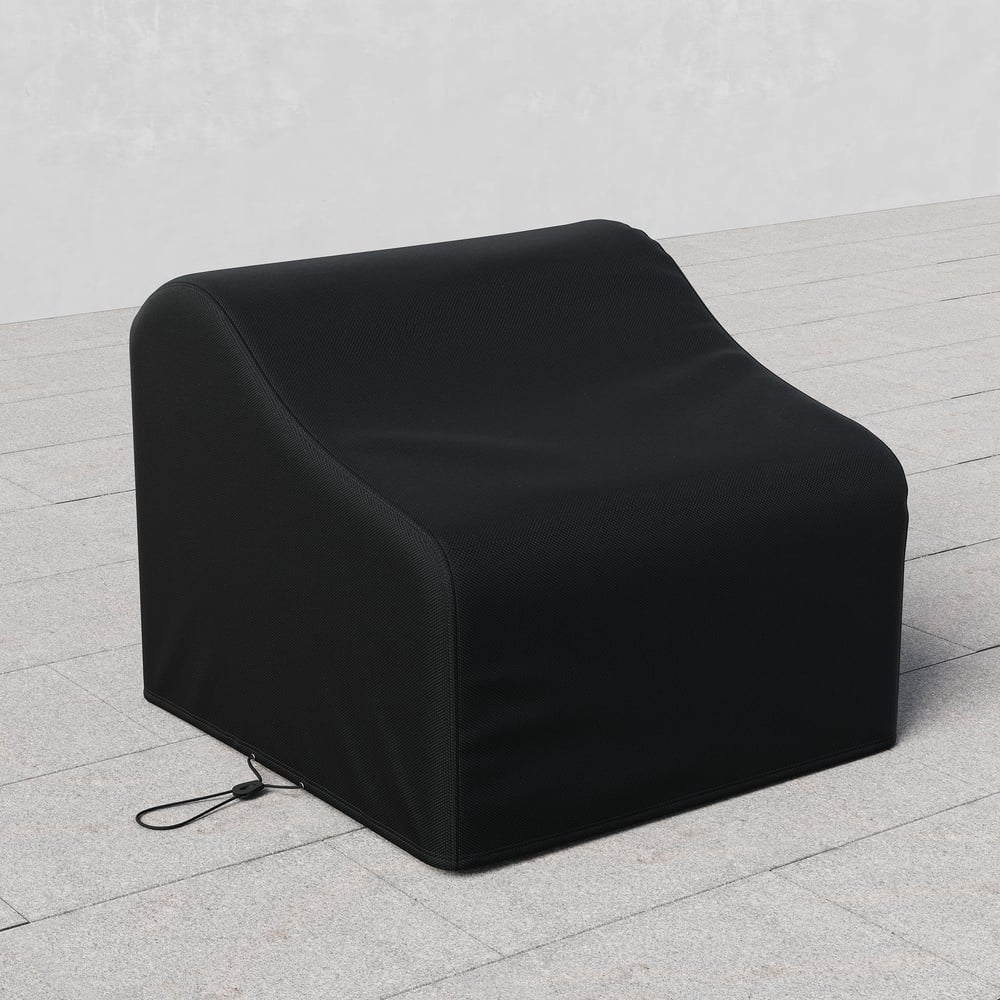 600D Polyester Waterproof Weatherproof Patio Chair Cover Black window image