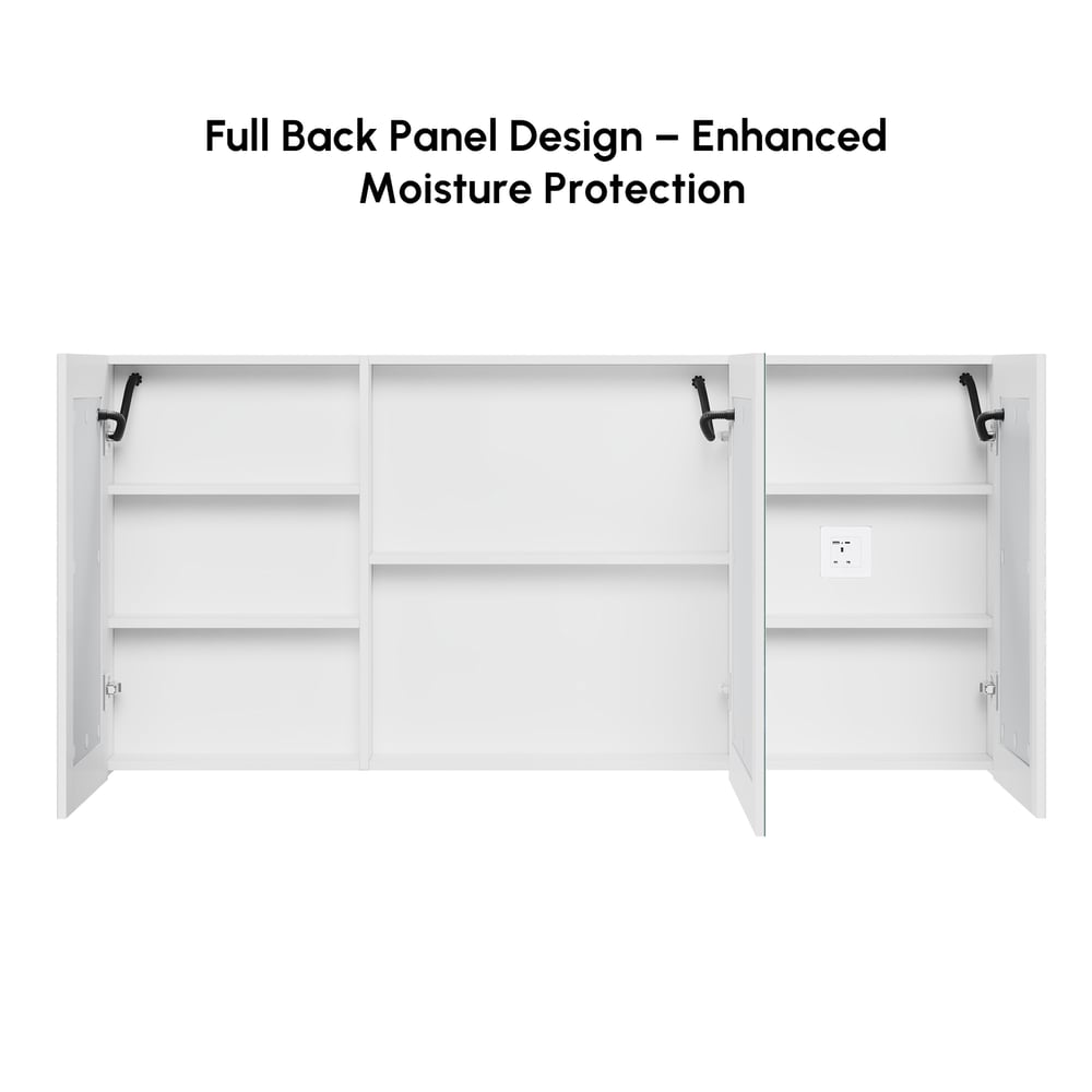 150cm Floating Bathroom Vanity & LED Mirror Cabinet Set window image