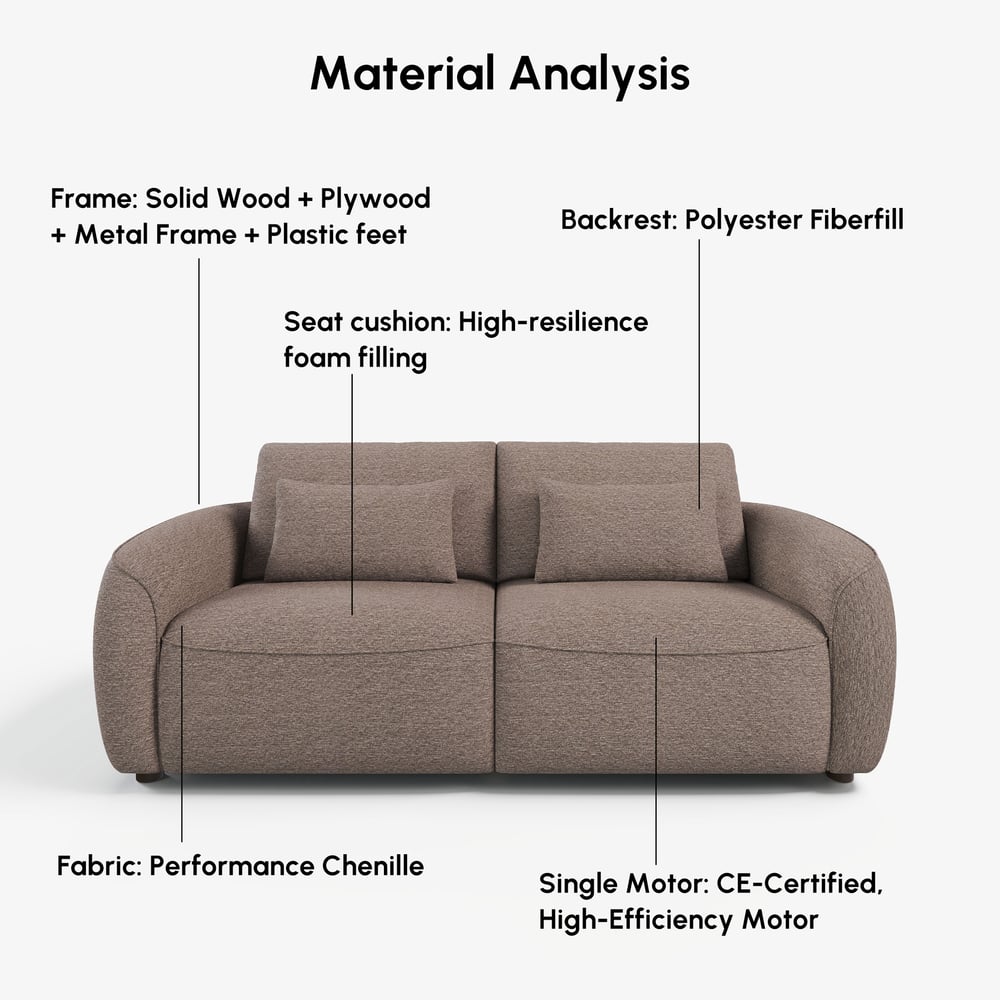 212cm 2-Seater Pet-Friendly Chenille Power Reclining Sofa with Adjustable Backrest window image