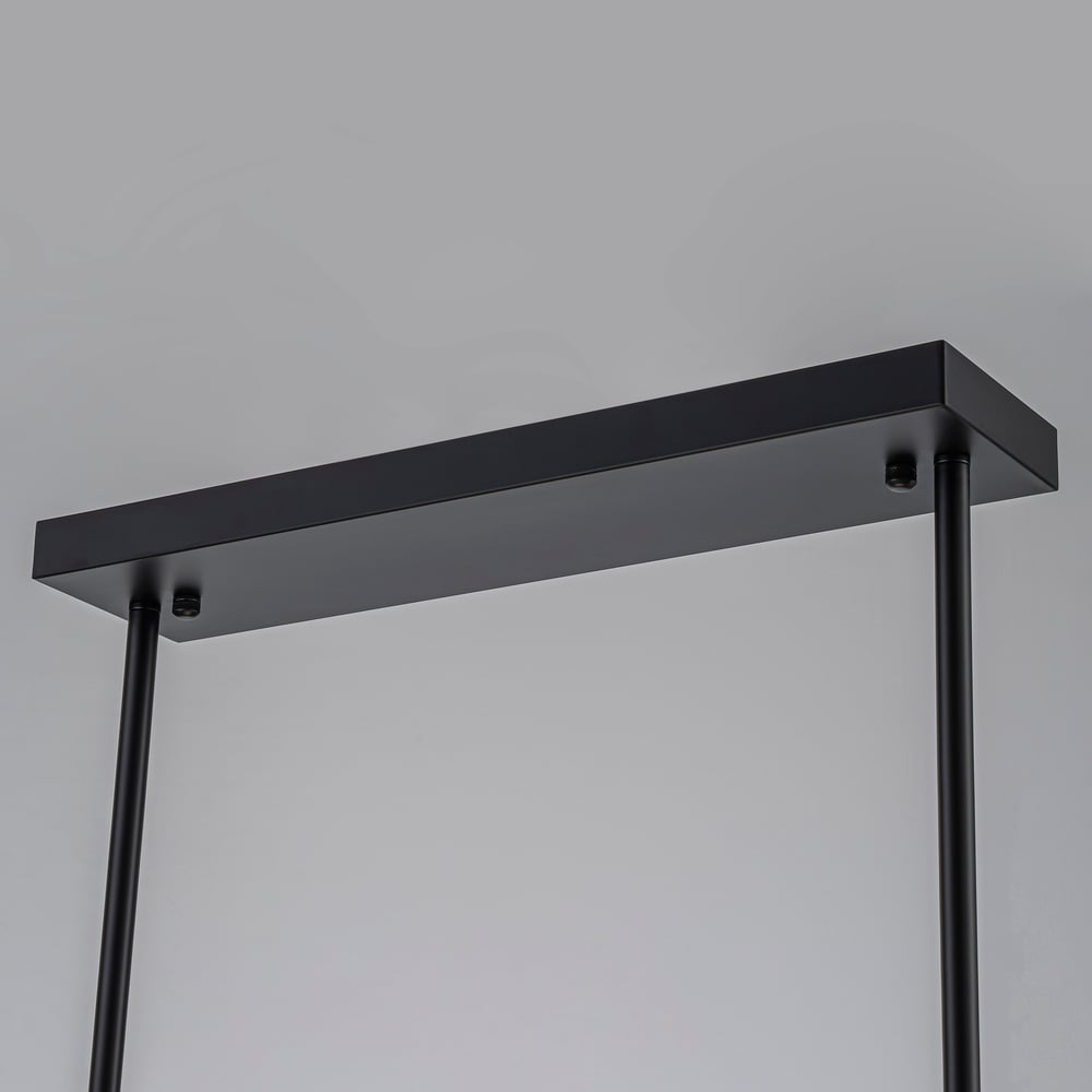 Clyvra 6-Light Kitchen Island Light Crystal Ceiling Light in Black window image