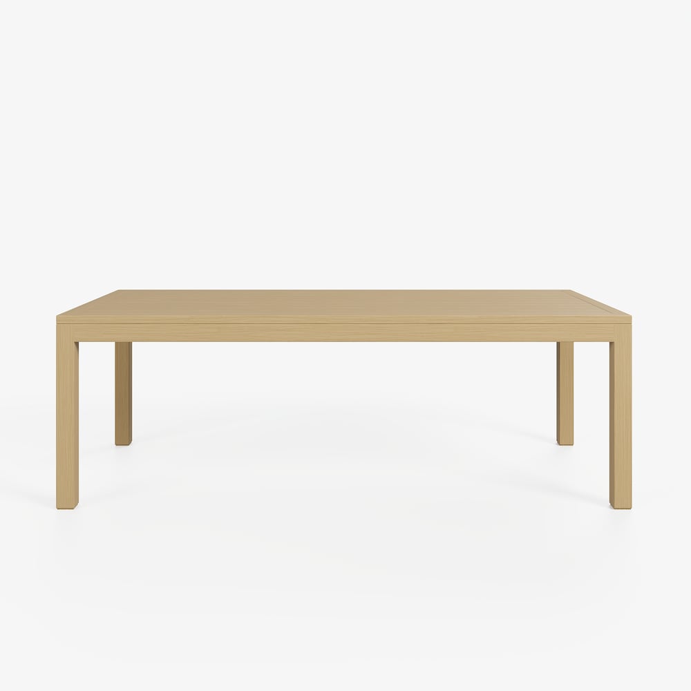 Wevara 86.6" Natural-Finished Aluminum Slatted Outdoor Dining Table in Natural window image