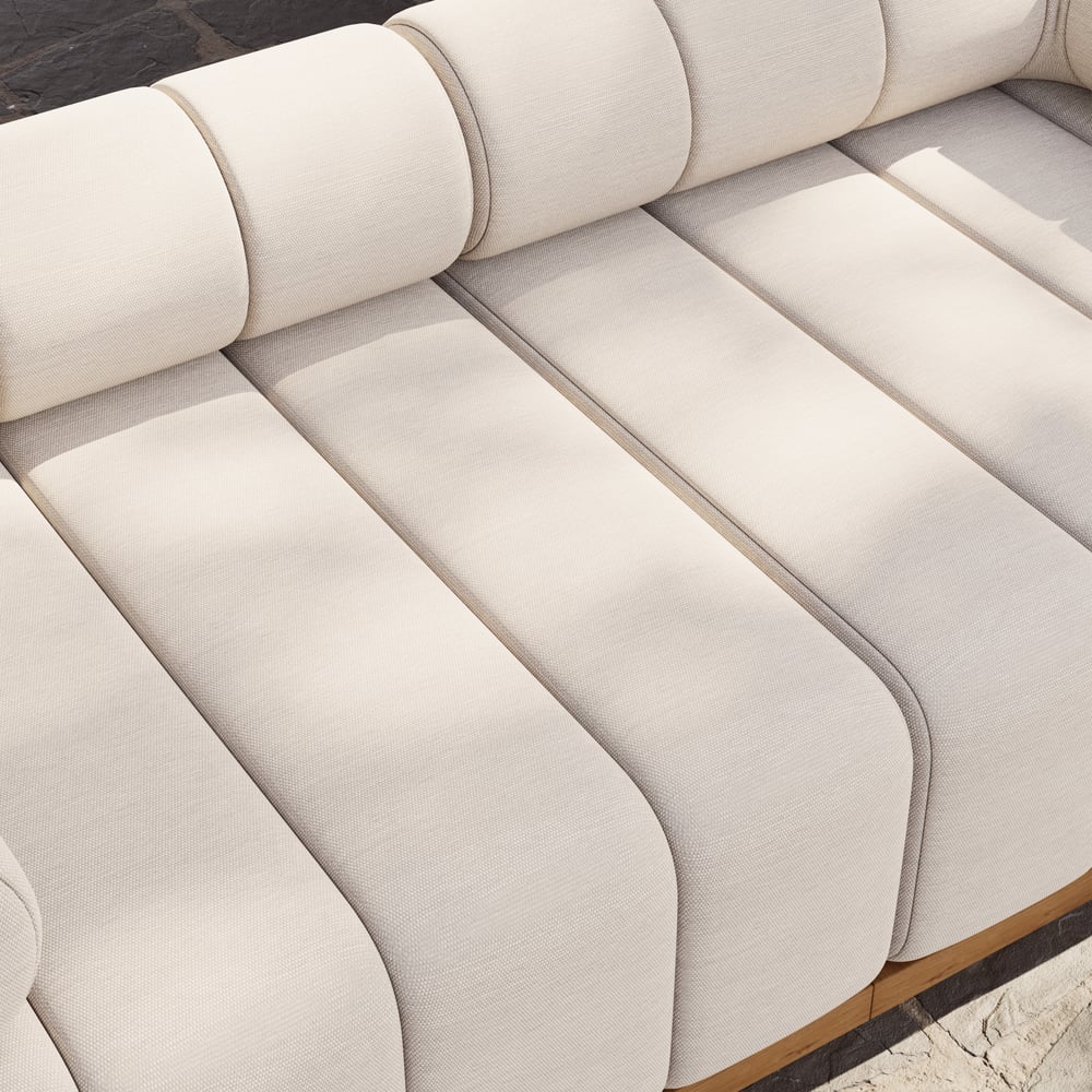Resaro 9-Piece Outdoor Modular Natural Teak Sectional Fluted Sofa Set window image