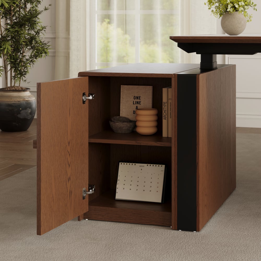 Modern 71" Modular Executive Standing Desk with Storage, Power Access & Memory Control window image