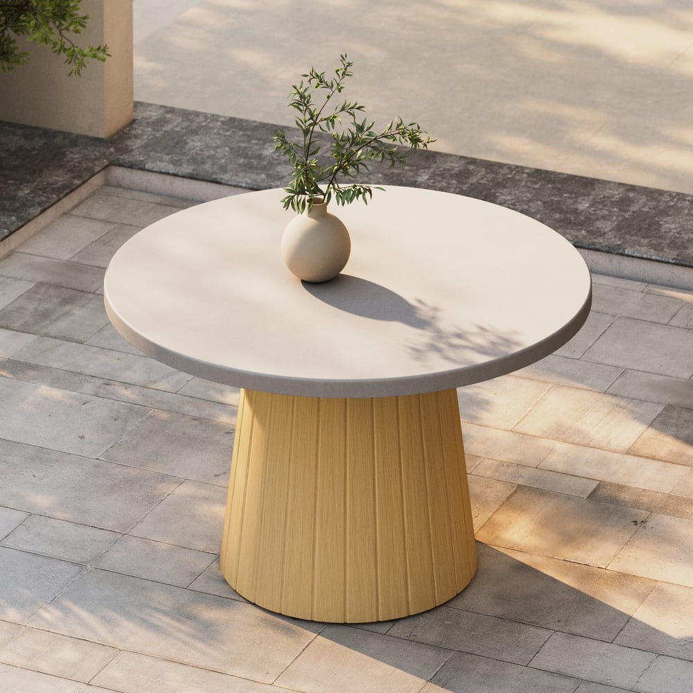 48" Concrete & Aluminum Coastal Style Outdoor Dining Table window image