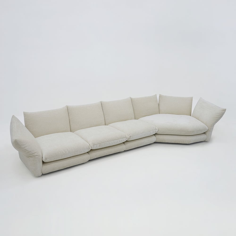 161" 4-Piece Chenille Sectional Sofa with Chaise and Adjustable Armrests & Backrest window image