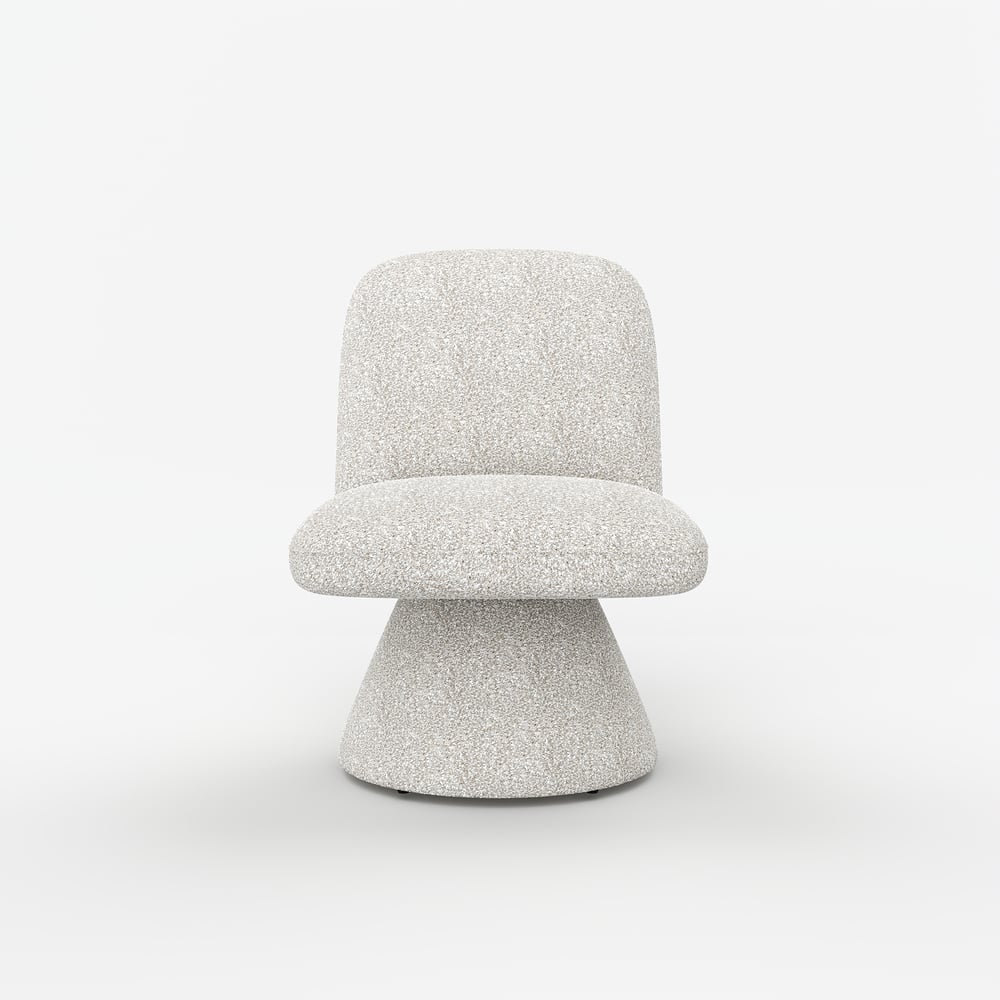 18" Performance Boucle Upholstered Swivel Slipper Accent Chair window image