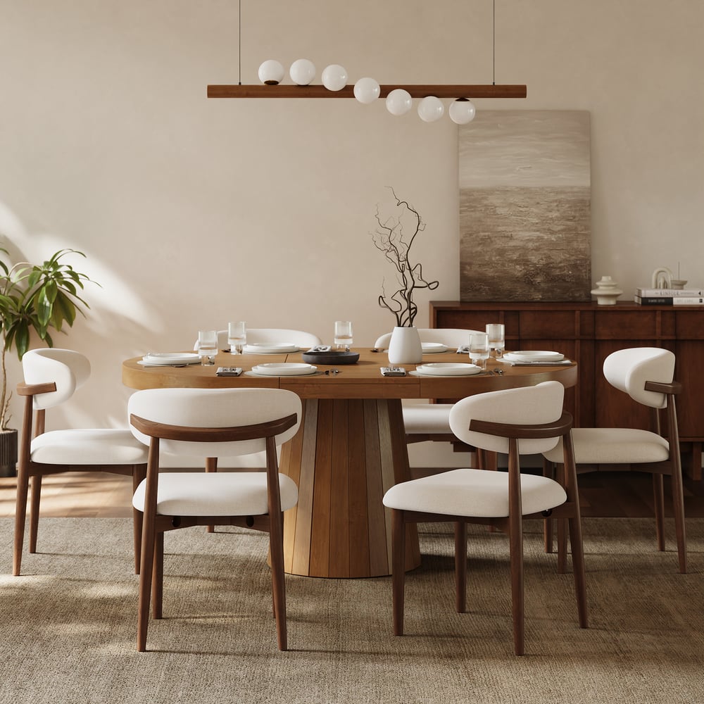 Nowoczesne krzesło do jadalni z drewna orzechowego i lnu, z nogami z drewna kauczukowego, 1 sztuka obraz okna