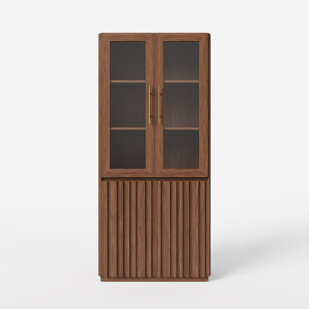 Aura Glass Tall Display Cabinet with LED Light window image