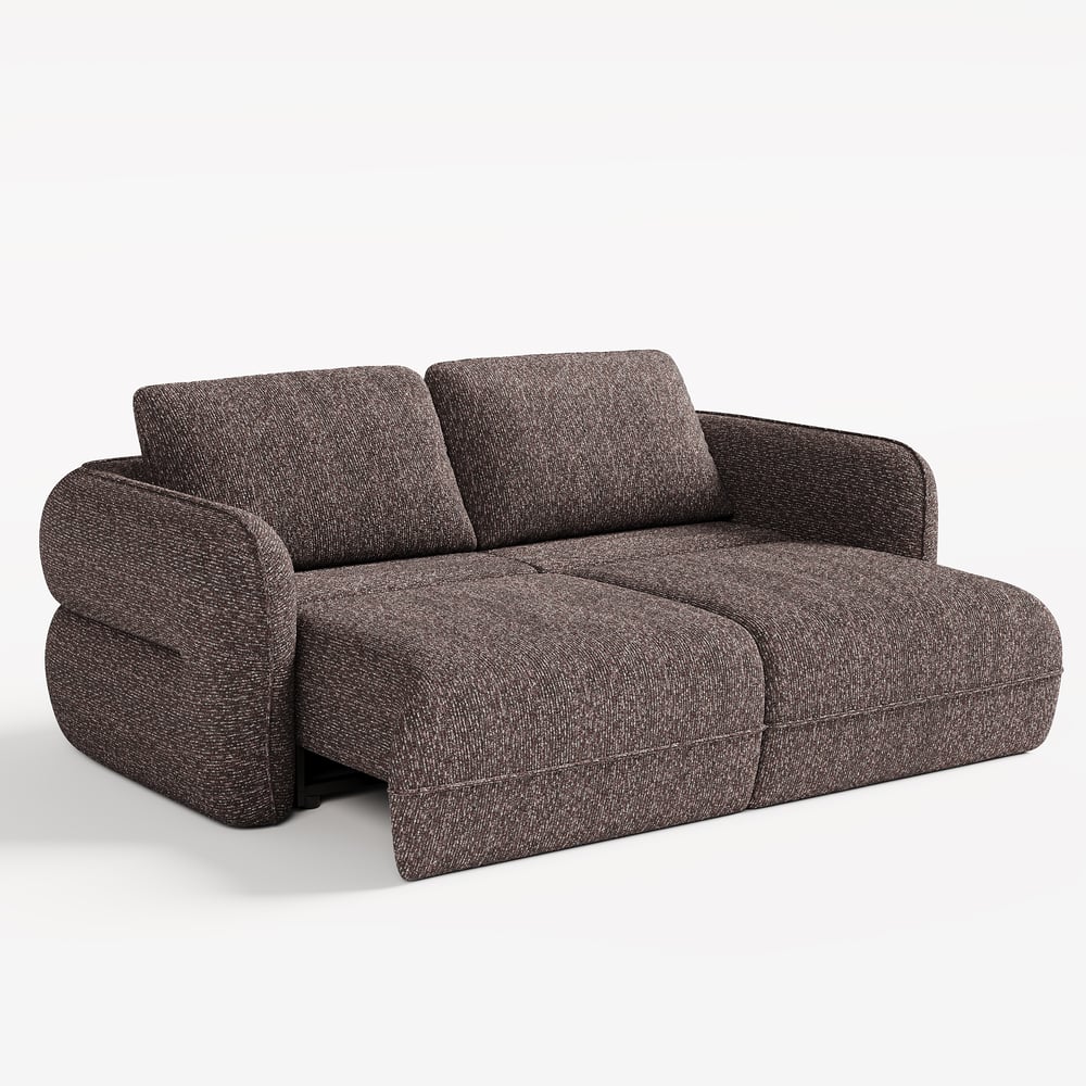Modern 87" 2-Seater Chenille Power Convertible Sleeper Sofa with Remote Control window image