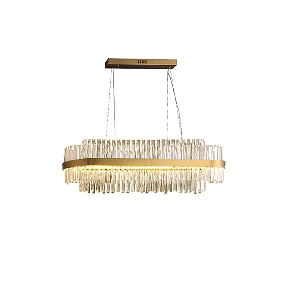 Ensemble de lustre moderne en cristal LED et éclairage pour îlot de cuisine Fixedo image de fenêtre