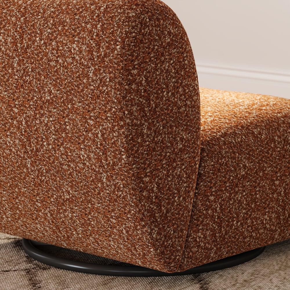 Modern 17" Performance Boucle Swivel Slipper Accent Chair window image