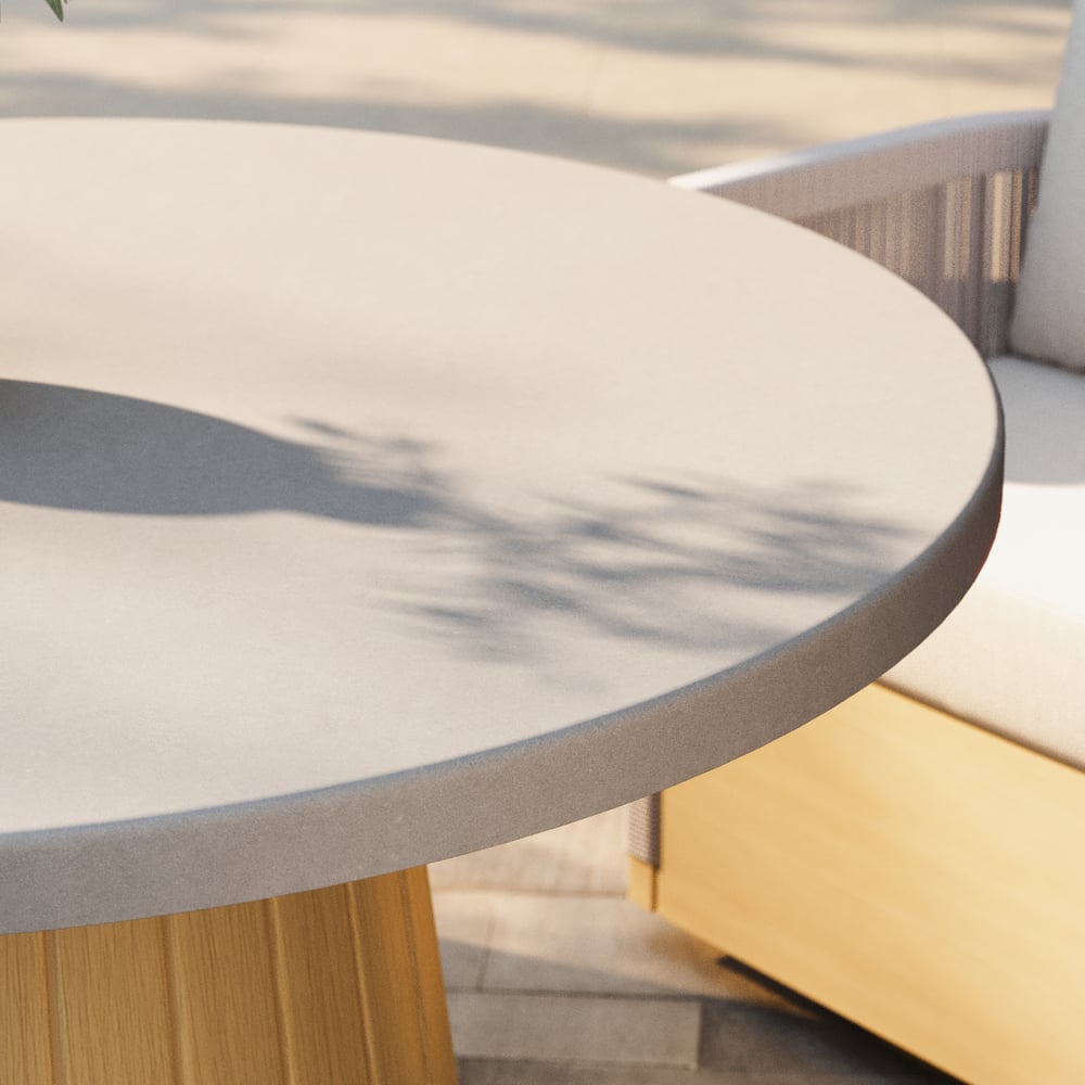 48" Concrete & Aluminum Coastal Style Outdoor Dining Table window image