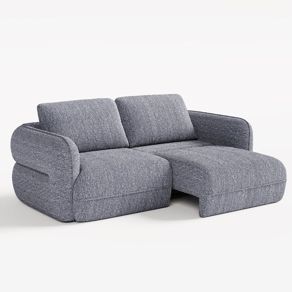 Modern 87" 2-Seater Chenille Power Convertible Sleeper Sofa with Remote Control window image
