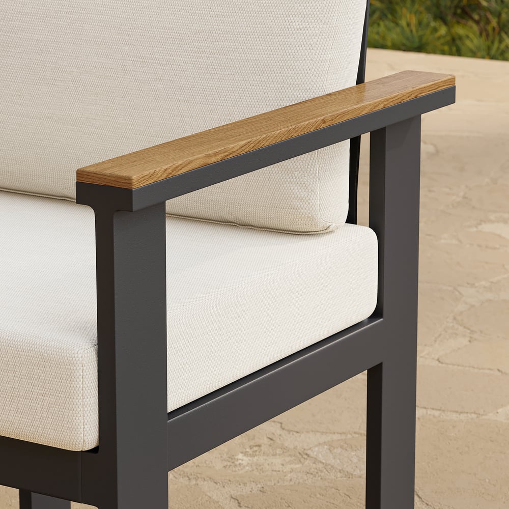 Tevara Outdoor Teak & Aluminium Dining Chairs in White, Set of 2 window image