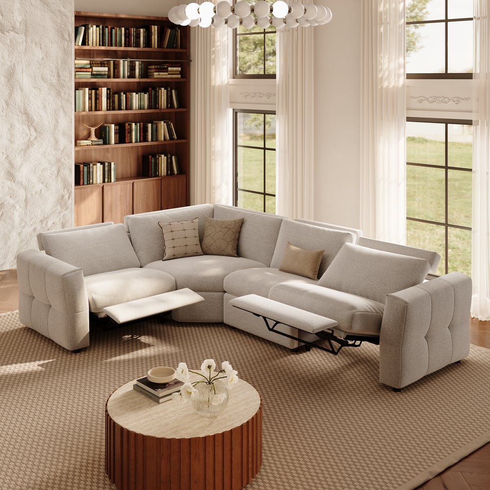 Glidio Chenille Power Reclining Sofa with Adjustable Headrests window image