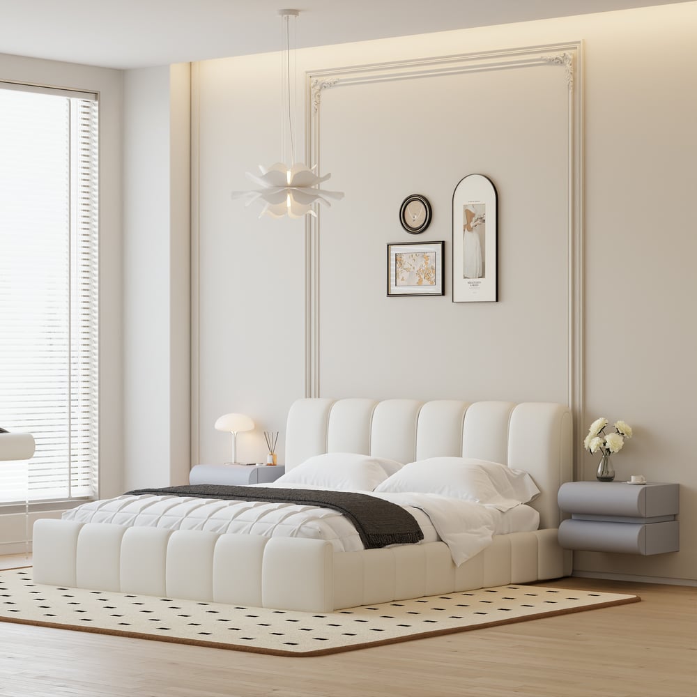 Humply Leather Floating Smart Nightstand with 2 Drawers window image