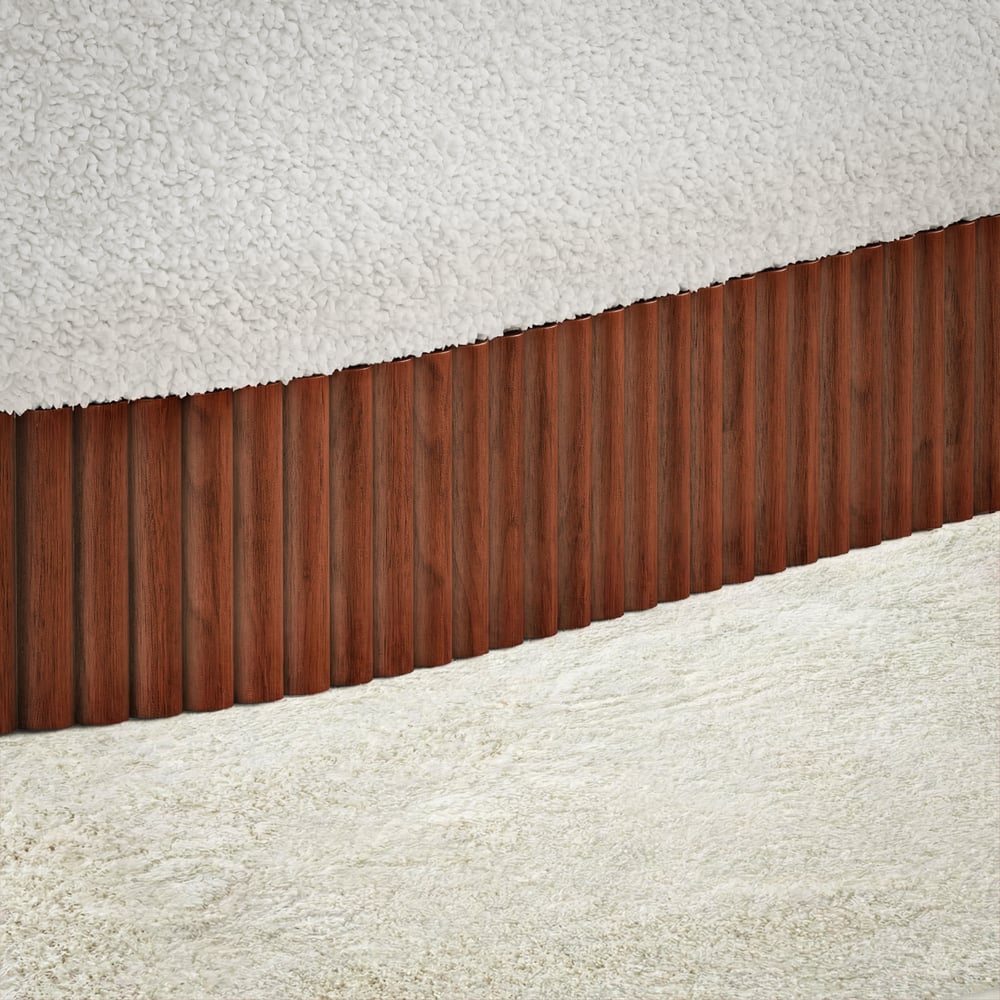 59"W Boucle Upholstered Bedroom Bench with Fluted Base window image