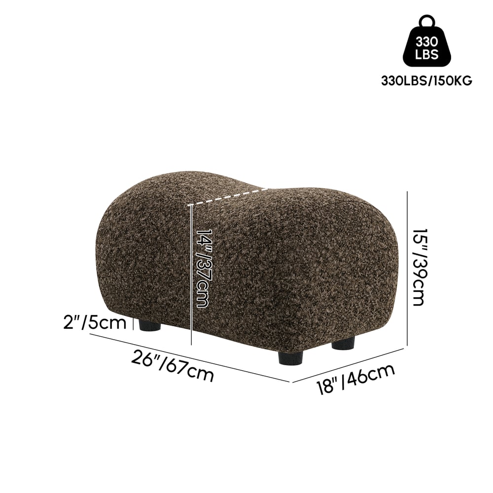 Pouf courbé 15" Performance Boucle Poids, dimensions, image