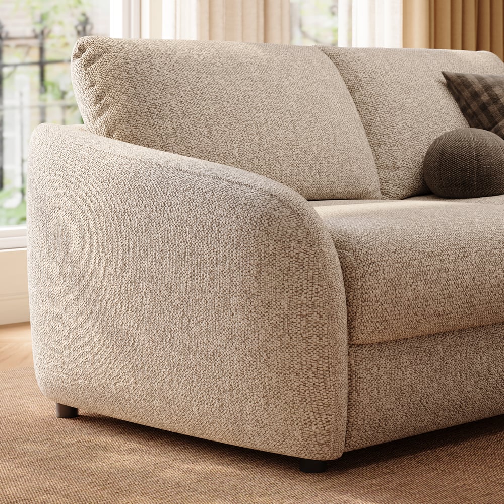 Sofá-cama de chenille com desempenho moderno Imagem da janela