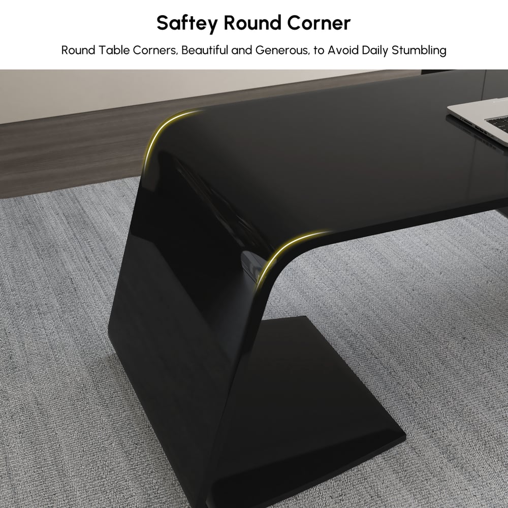 Modern 87" L-Shaped Left-Hand Executive Desk with Storage window image