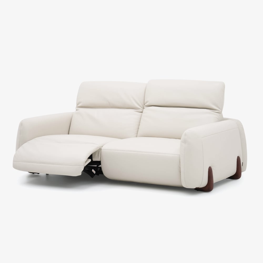 85" Genuine Leather Power Reclining Sofa with Adjustable Headrest window image