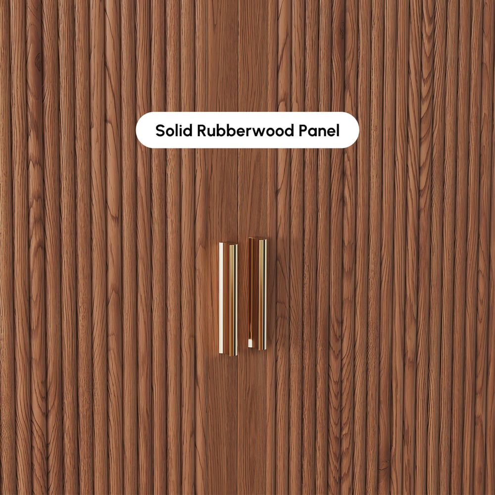 37" Ash Wood Veneer Fluted Shoe Storage Entryway Cabinet, Left Hand window image