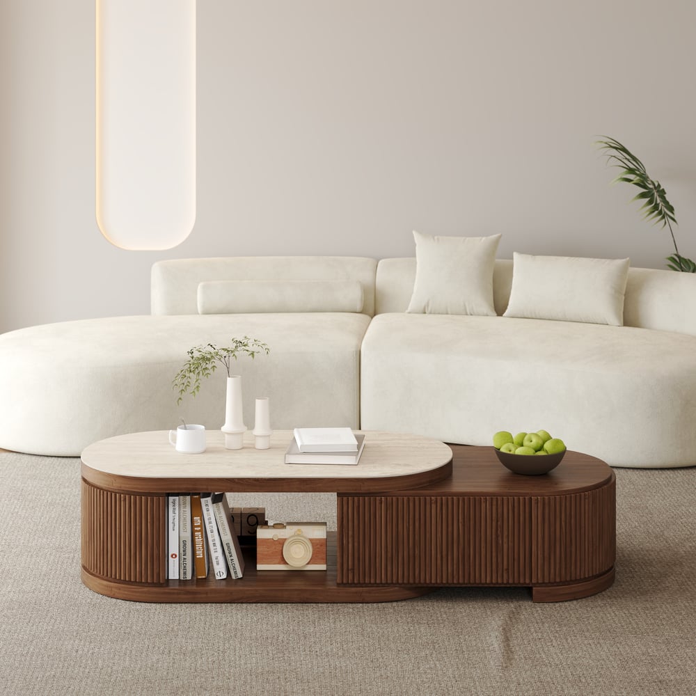 Ensemble meuble TV extensible et table basse Velar 71" image de fenêtre
