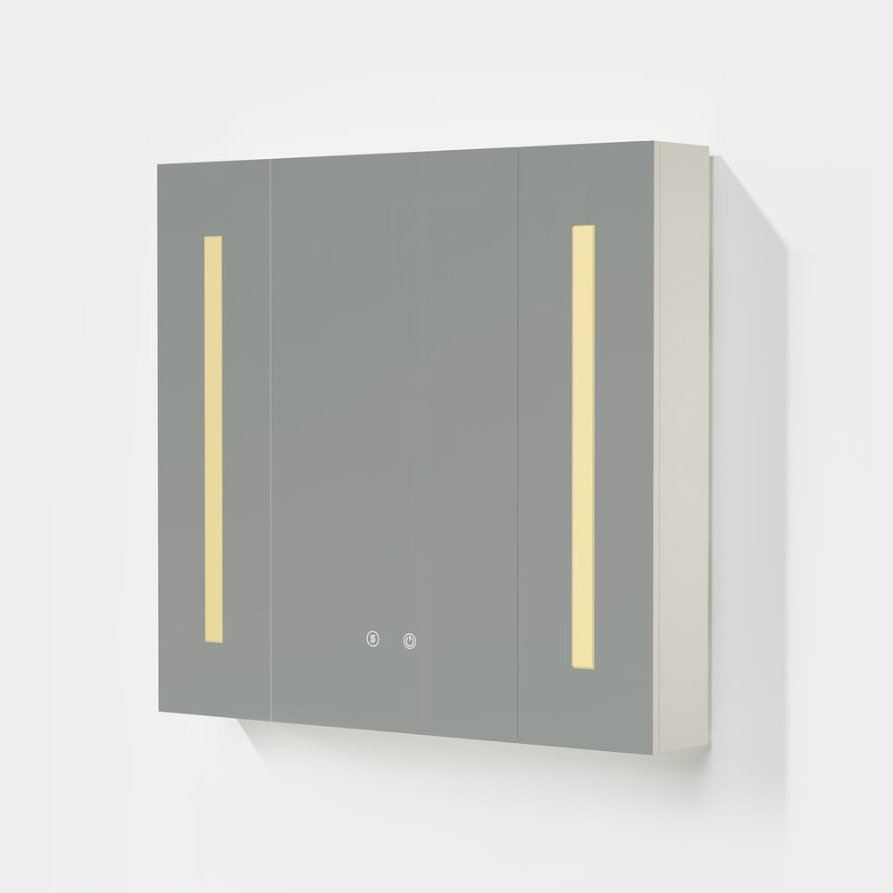 Modern 31.5" Wall-mounted LED Bathroom Medicine Cabinet Vanity Mirror with Storage window image